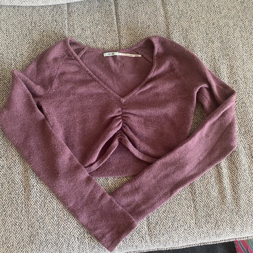 Purple Long Sleeve Crop Top